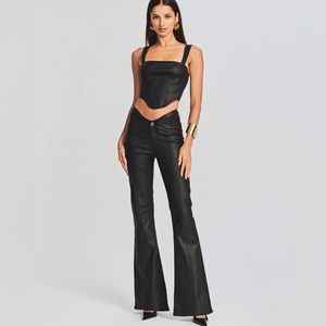 NWT RETROFETE WYNONA COATED BLACK DENIM PANT